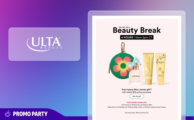 Ulta Beauty Break four-piece Marc Jacobs free gift with purchase promotion